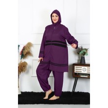 Moda Serdem Büyük Beden Tesettür Mayo 60-62-64-66 Beden Mor 55015