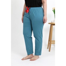 Moda Serdem Kadın Pamuklu Büyük Beden Alt Pijama 27559 Petrol