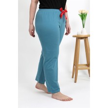 Moda Serdem Kadın Pamuklu Büyük Beden Alt Pijama 27559 Petrol