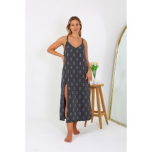 Modaserdem  Kadın Büyük Beden Ip Askılı Uzun Gecelik 12112