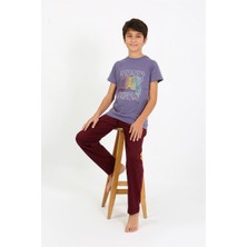 Moda Serdem Erkek Çocuk Kısa Kol Penye Pijama Takım 20758 Mor