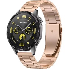 Nezih Case  Huawei Watch Gt4 / Gt5 / Gt5 Pro 46MM Uyumlu Pim Paslanmaz Çelik Bakla Tasarım Metal Kordon