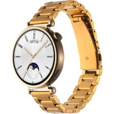 Nezih Case  Huawei Watch Gt4 / Gt5 41MM (18MM) Uyumlu Paslanmaz Çelik Metal Baklalı Kordon