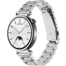 Nezih Case  Huawei Watch Gt4 / Gt5 41MM (18MM) Uyumlu Paslanmaz Çelik Metal Baklalı Kordon