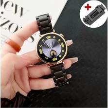 Nezih Case  Huawei Watch Gt4 / Gt5 41MM (18MM) Uyumlu Paslanmaz Çelik Metal Baklalı Kordon