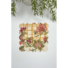 Etnik Çiçekler ve Bambu Desenli Lazer Kesim Kokteyl Peçetesi 1 Adet