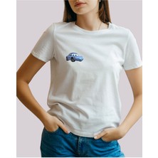 Arabalar Tasarımlı Baskılı T-Shirt