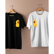 Ördek Tasarımlı Çiftler Için Baskılı T-Shirt Tasarımı