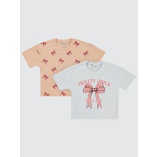 Civil Girls Kız Çocuk 2'li Tişört 6-9 Yaş Lila