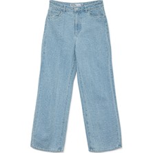 Vero Moda Yüksek Bel Geniş Paça Geniş Fit Açık Mavi Kadın Denim Pantolon Vmkathy Hr Wıde Denım Jeans YO375