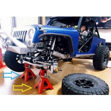 Quueppty 4 Adet Metal Yükseklik Ayarlanabilir 6 Ton Kriko Tamir Standı 1/10 Rc Paletli Araba Eksenel SCX10 90046 Traxxas Trx4 Trx6 D90,1 (Yurt Dışından)