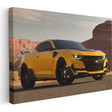Chevrolet Camaro - Sarı Amerikan Muscle Car Kanvas Tablo