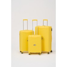 Keo-Plus Sarı 3 Lü Set Silikon Kırılmaz Pp Valiz