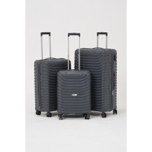 Keo-Plus Gri 3 Lü Set Silikon Kırılmaz Pp Valiz