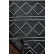 5077 Vals/ Yıkanabilir Kilim /kaymaz Taban Kilim / Mutfak Için Kilim/ Koridor Için Kilim/antrasit/kilim