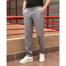 Erkek, Bel lastikli, Regular-fit, Keten dokuma, Pamuklu Old Money Culture pantolon 300