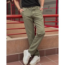 Erkek, Bel Lastikli, Regular-Fit, Keten Dokuma, Pamuklu Old Money Culture Pantolon 300