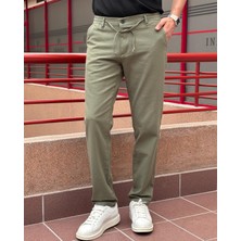 Erkek, Bel Lastikli, Regular-Fit, Keten Dokuma, Pamuklu Old Money Culture Pantolon 300