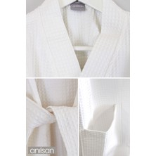 %100 Pamuk Pike Bornoz - Kimono Otel Bornozu, Spa Için Ideal, Günlük Kullanıma Uygun