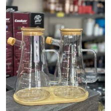 Bambu Cam Yağdanlık&sirkelik Set