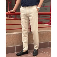 Erkek, Slim Fit, Casual-Günlük, Keten Dokuma, Pamuklu, Mevsimlik Pantolon 301