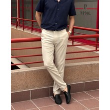 Erkek, Slim Fit, Casual-Günlük, Keten Dokuma, Pamuklu, Mevsimlik Pantolon 301
