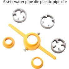 Quueppty Plastik Boru Yuvarlak Kalıp Seti 3 Kalıp 1/2 Inç, 3/4 Inç ve 1 Inç Npt Kalıp Seti Pvc Diş Açma Için Manuel El Aleti (Yurt Dışından)