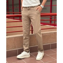 Erkek, Slim Fit, Casual-Günlük, Keten Dokuma, Pamuklu, Mevsimlik Pantolon 301