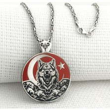 Ayyıldız 925 Ayar Gümüş Bozkurt Kral Zincir Kolye