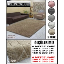 Baklava Model Kumaştan Welsoft Lastikli Halı Örtüsü
