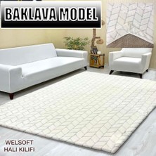 Baklava Model Kumaştan Welsoft Lastikli Halı Örtüsü