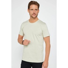 Unisex 5'li Paket Lacivert-Taş-Haki-Bordo-A.mavi Slim Fit Dar Kesim %100 Pamuk Bisiklet Yaka Tişört