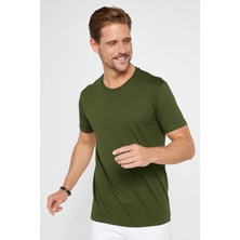 Unisex 5'li Paket Lacivert-Taş-Haki-Bordo-A.mavi Slim Fit Dar Kesim %100 Pamuk Bisiklet Yaka Tişört
