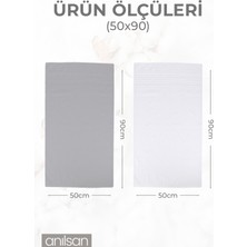 Anılsan 6'lı Greek Gri-Beyaz El Havlusu - 50 x 90  cm , 225 Gr,  Pamuk, Spa ve Otel Havlusu