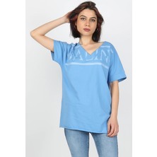 Balins Baskılı Tshirt Mavi