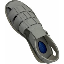 Roma Tarzı Jel Taban Hakiki Deri Erkek Sandalet Gri