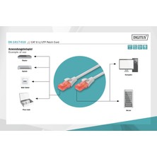 DIGITUS 1m CAT6 Utp DK-1617-010 Gri Patch Kablo