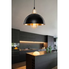 Haus Yarım Küre Siyah Içi Gold Abs Altın Kuka Süslü Sarkıt Mutfak Salon Avize Kafe Kuaför Aydınlatma