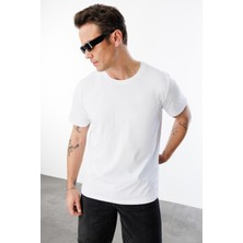 Erkek T-Shirt  Pamuk Regular Fit Standart Kesim Bisiklet Yaka Basic Tişört Basıc-T-Shırt1