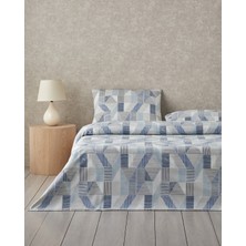 English Home Sea Marine Kolay Ütülenir Çift Kişilik Çarşaflı Nevresim Takımı 200x220 cm Mavi - Bej