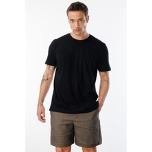 Erkek T-Shirt %100 Pamuk Regular Fit Standart Kesim Bisiklet Yaka Basic Tişört Basıc-T-Shırt1