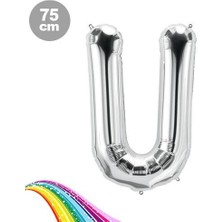 U - Harfi Folyo Balon Gümüş (75  cm )