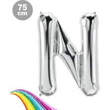 N - Harfi Folyo Balon Gümüş (75  cm )