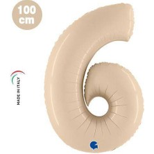 6 Rakam Folyo Balon Satin Krem (100 x 70  cm )