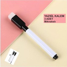 Mıknatıslı Silgili Akıllı Tahta Kalemi 3 Adet (Pembe-Siyah-Mavi) Silinebilir Beyaz Tahta Kalemi