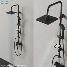 🚿Neptune Mat Siyah Yağmurlama Robot Duş Seti
