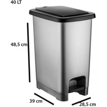 Slim Pedallı Çöp Kovası 40 Lt
