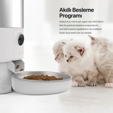 Xenon Smart Akıllı 5lt Hazneli Çelik Mama Kabı Otomatik Şarjlı Su Şelalesi Smart Tag ve Yedek Filtre 4'lü Pet Seti