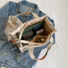 Kadın Günlük Vintage Omuz Çantası Tote Çanta - Beyaz (Yurt Dışından)