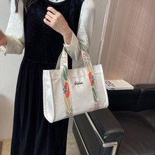 Kadın Günlük Vintage Omuz Çantası Tote Çanta - Beyaz (Yurt Dışından)